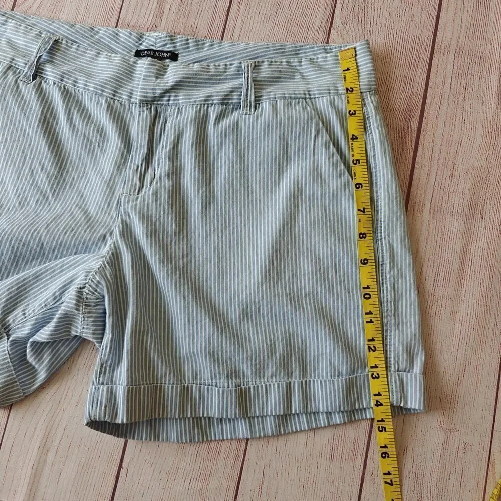 Dear John North Hampton novelty striped cuffed shorts sz 32